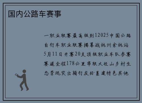 国内公路车赛事